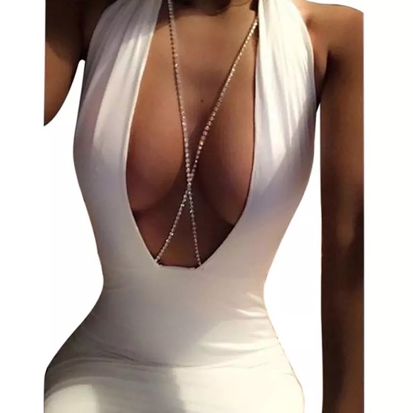 Sexy Crystal Crossover Body Harness Necklace - Picture 3 of 16